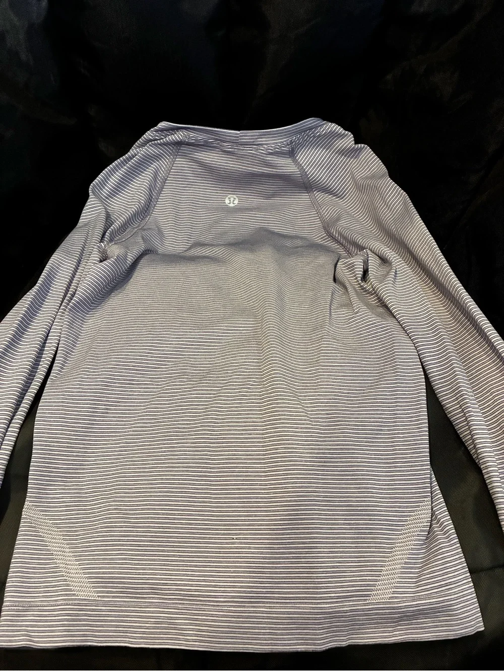 Lululemon Striped Long Sleeve Athletic Top - Light Gray/purple & White